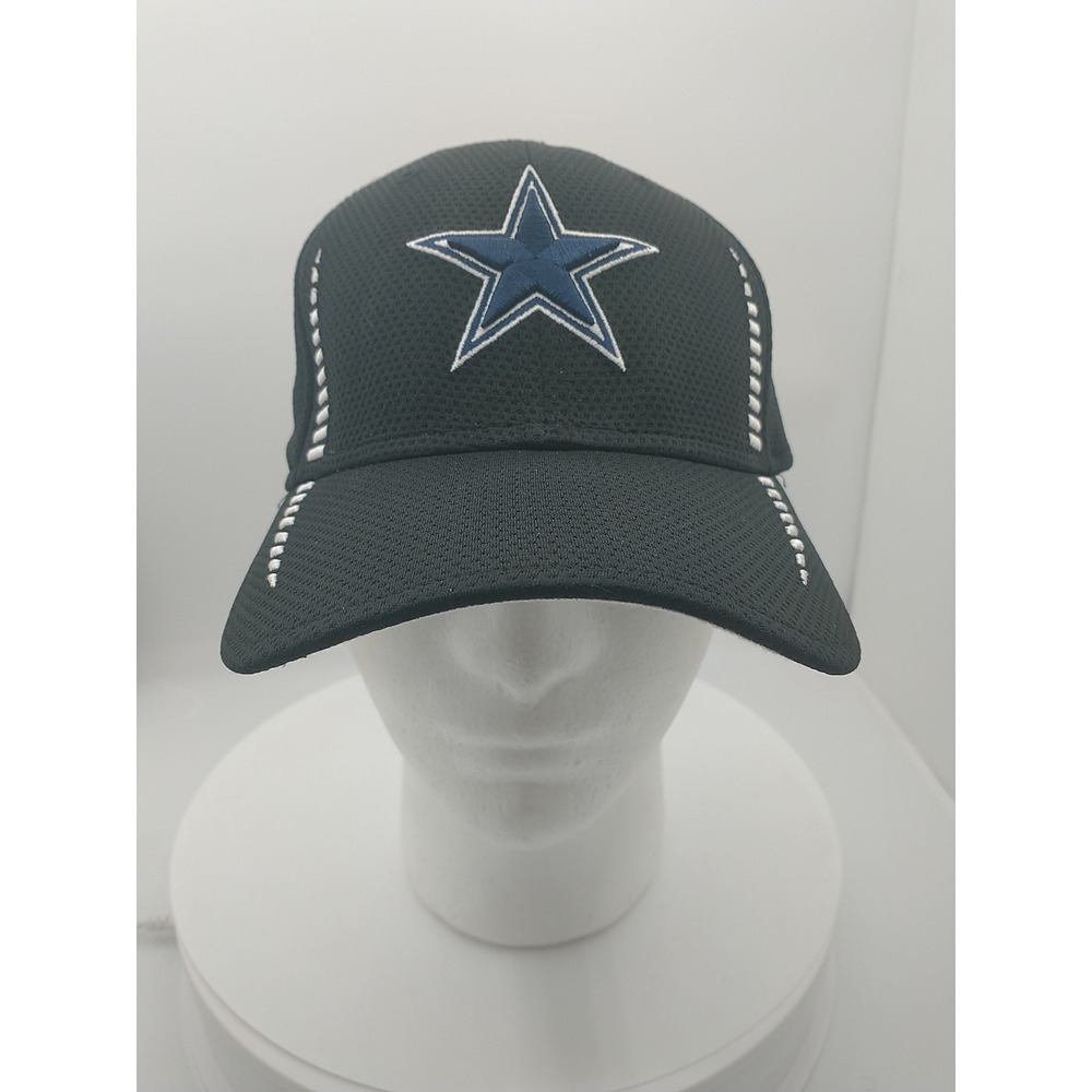 New Era 39THIRTY Dallas Cowboys Hat Mens Small-Medium Black Mesh NFL Stretch Fit